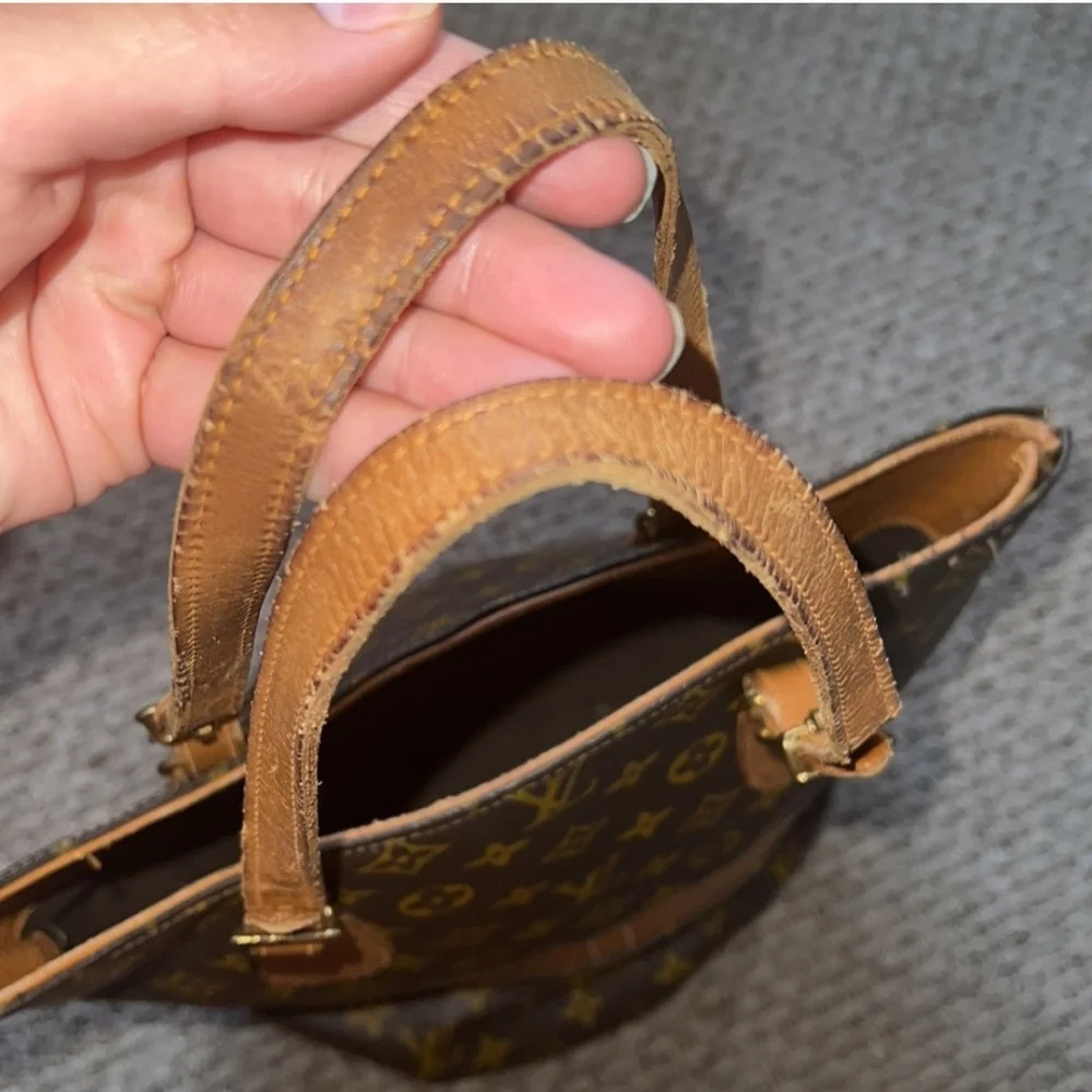 Louis Vuitton Monogram Canvas Tote with Tan Leather Trim